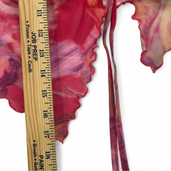 Pink Marble Mesh Strapless Tube Top - Picture 8 of 12